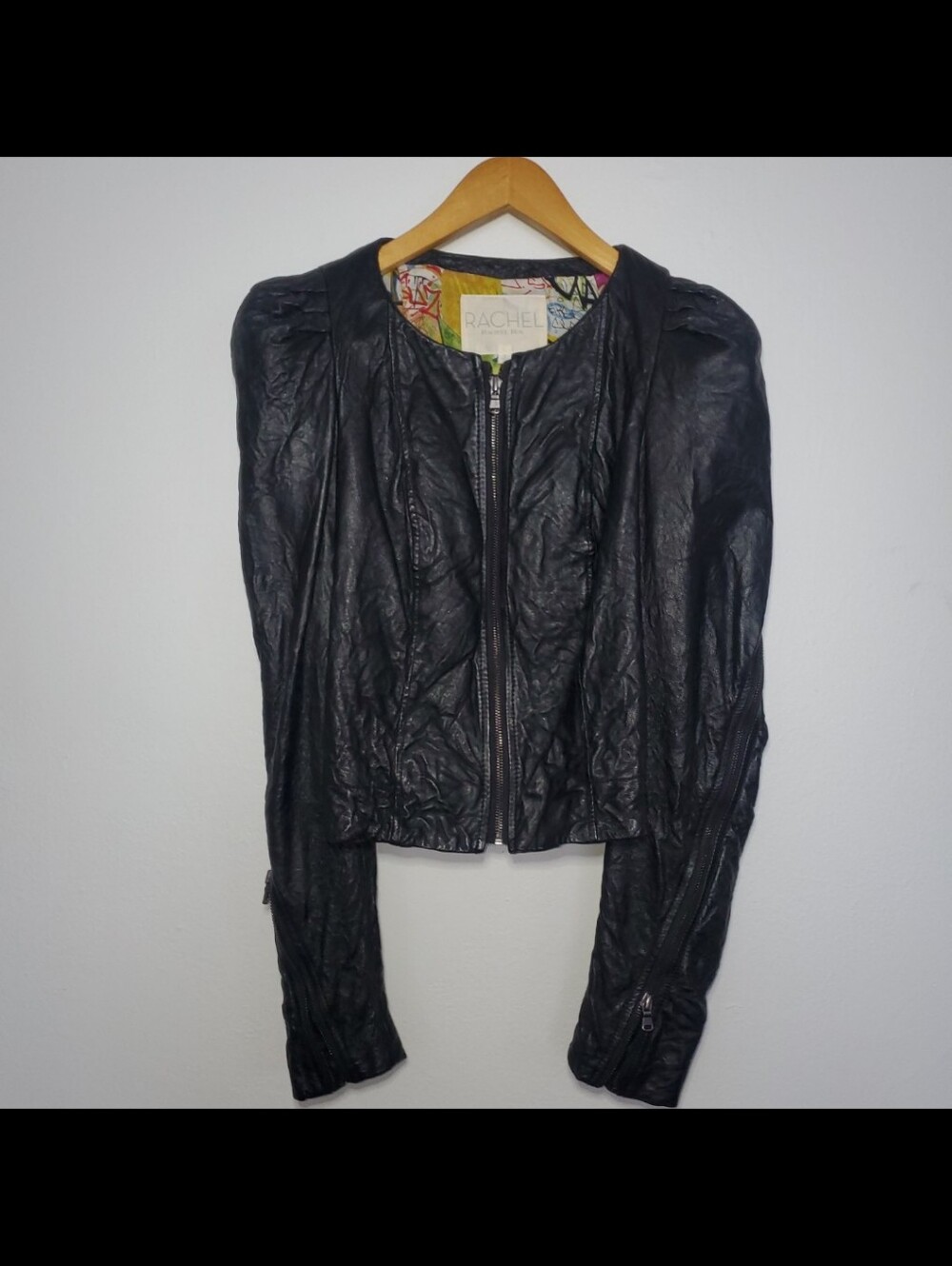 Black 100% Genuine Leather Zip Jacket